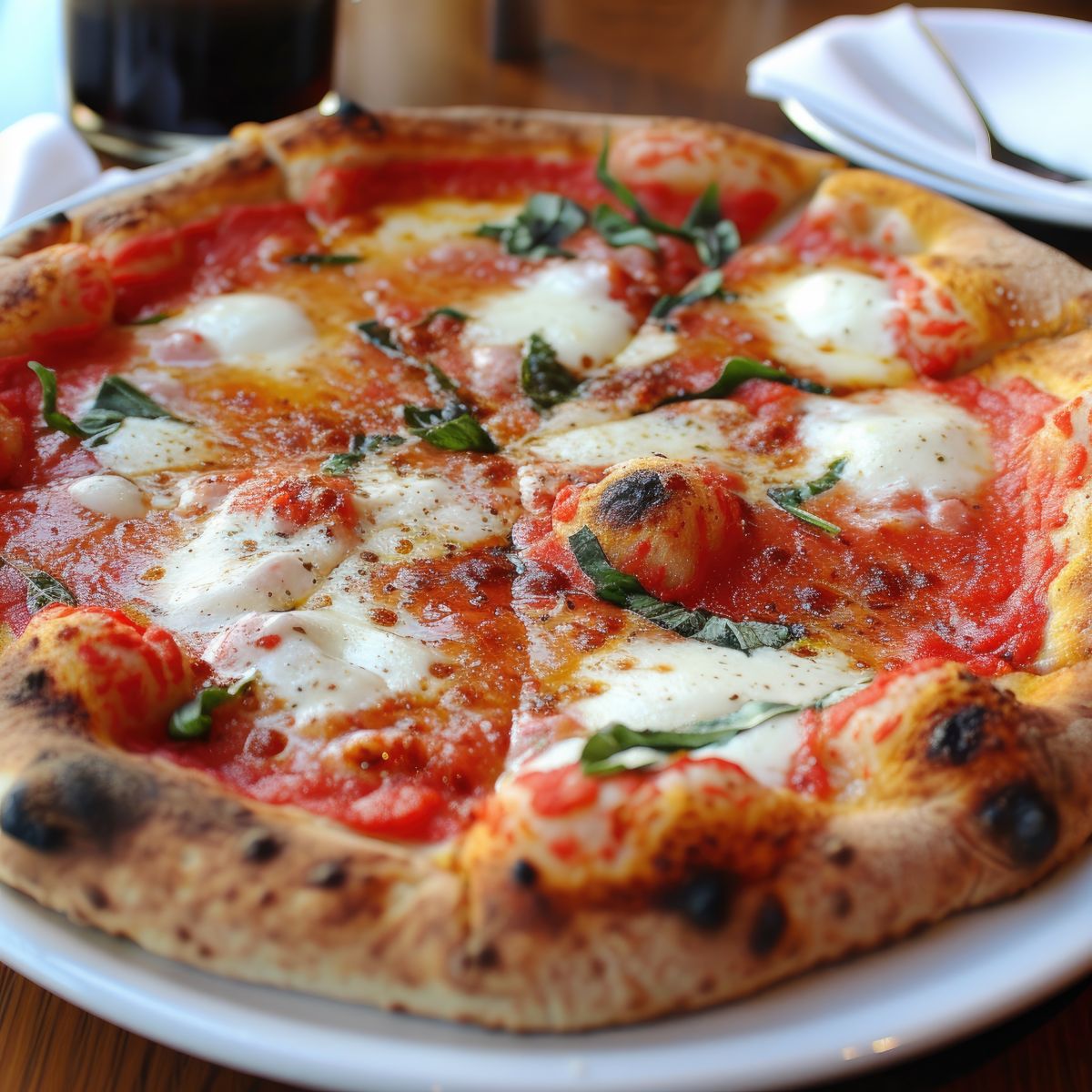 Pizza estilo Napolitana hecha con Mozzarella para alta temperatura. 