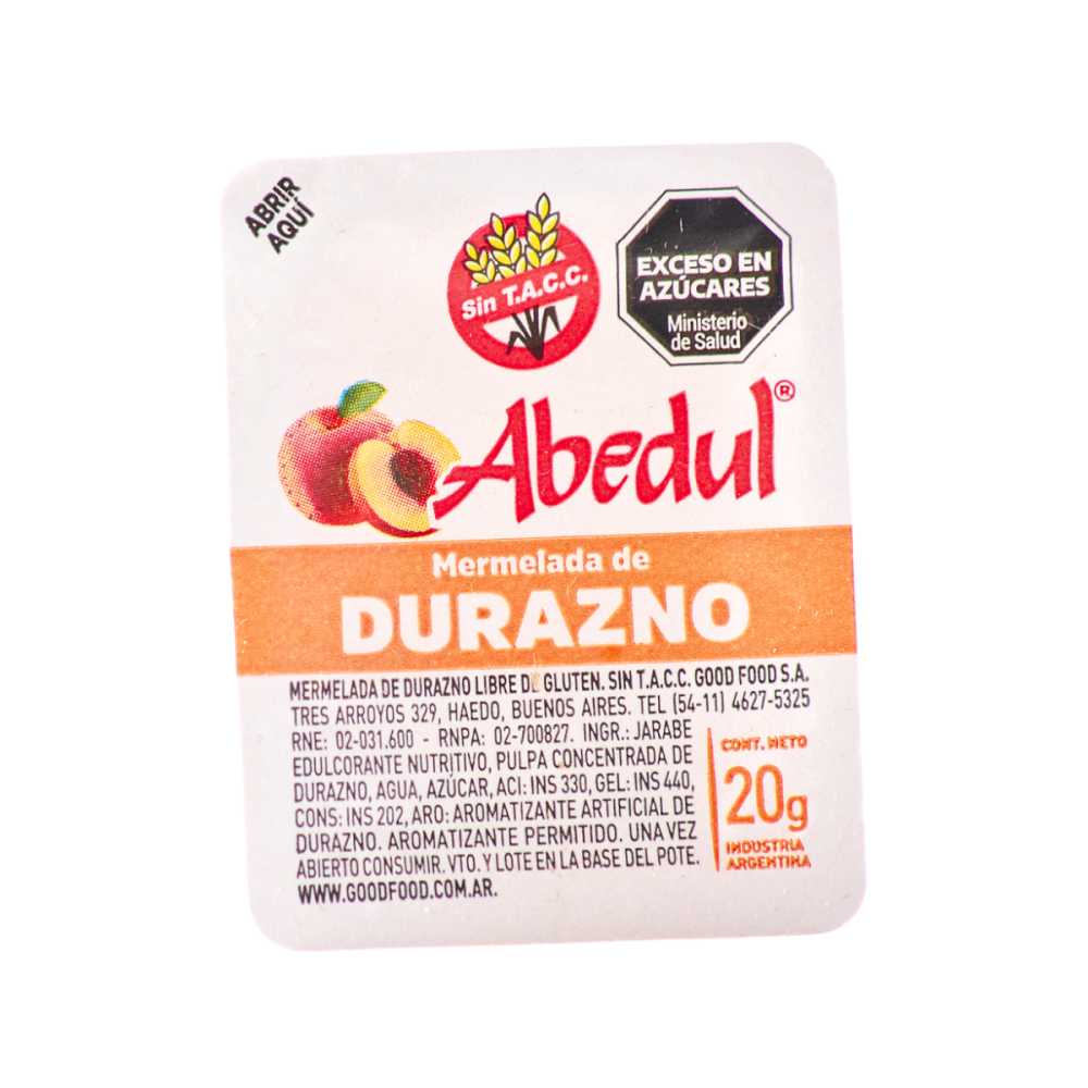 MERMELADA DURAZNO ABEDUL x 108 u. x 20 g