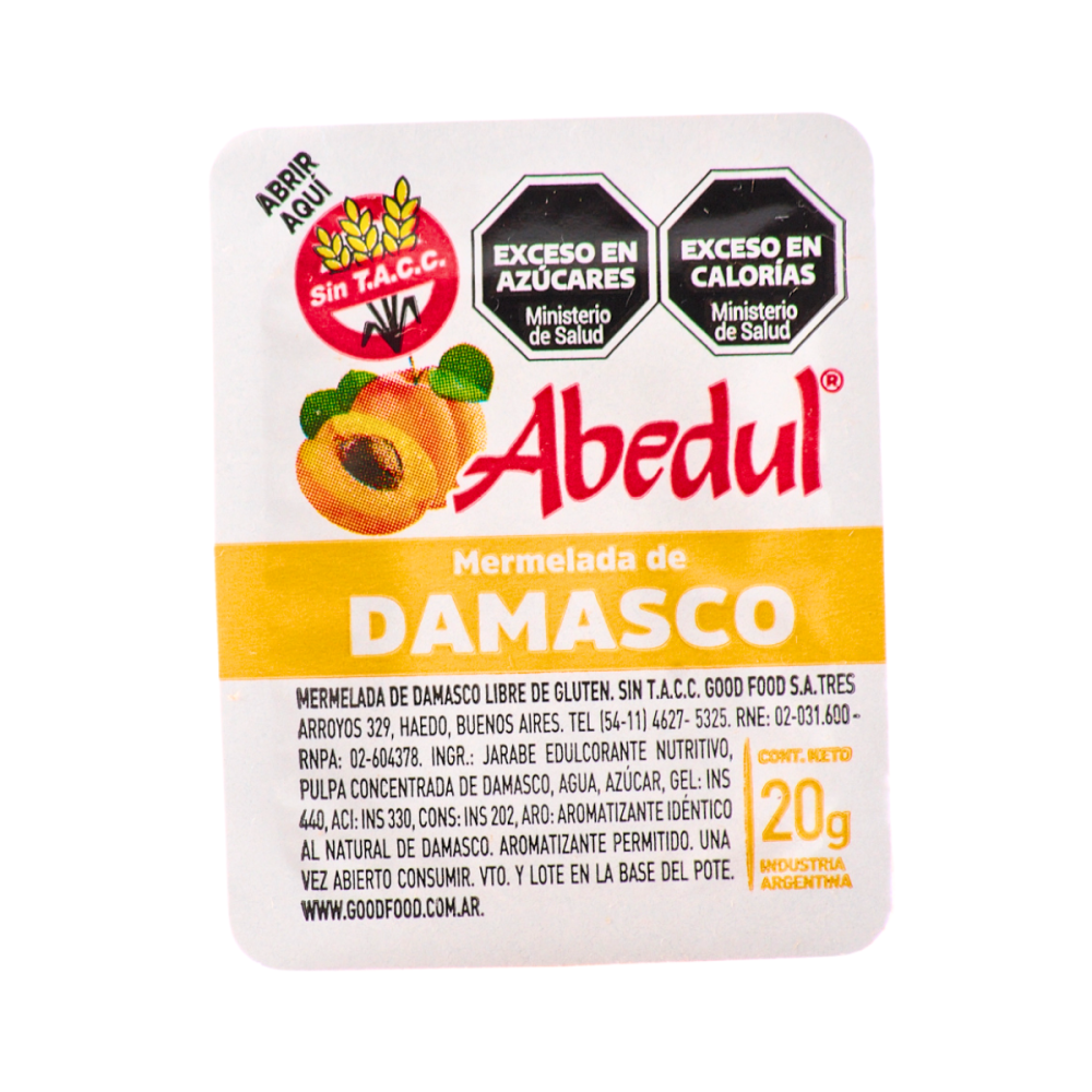 MERMELADA DAMASCO ABEDUL x 108 u. x 20 g